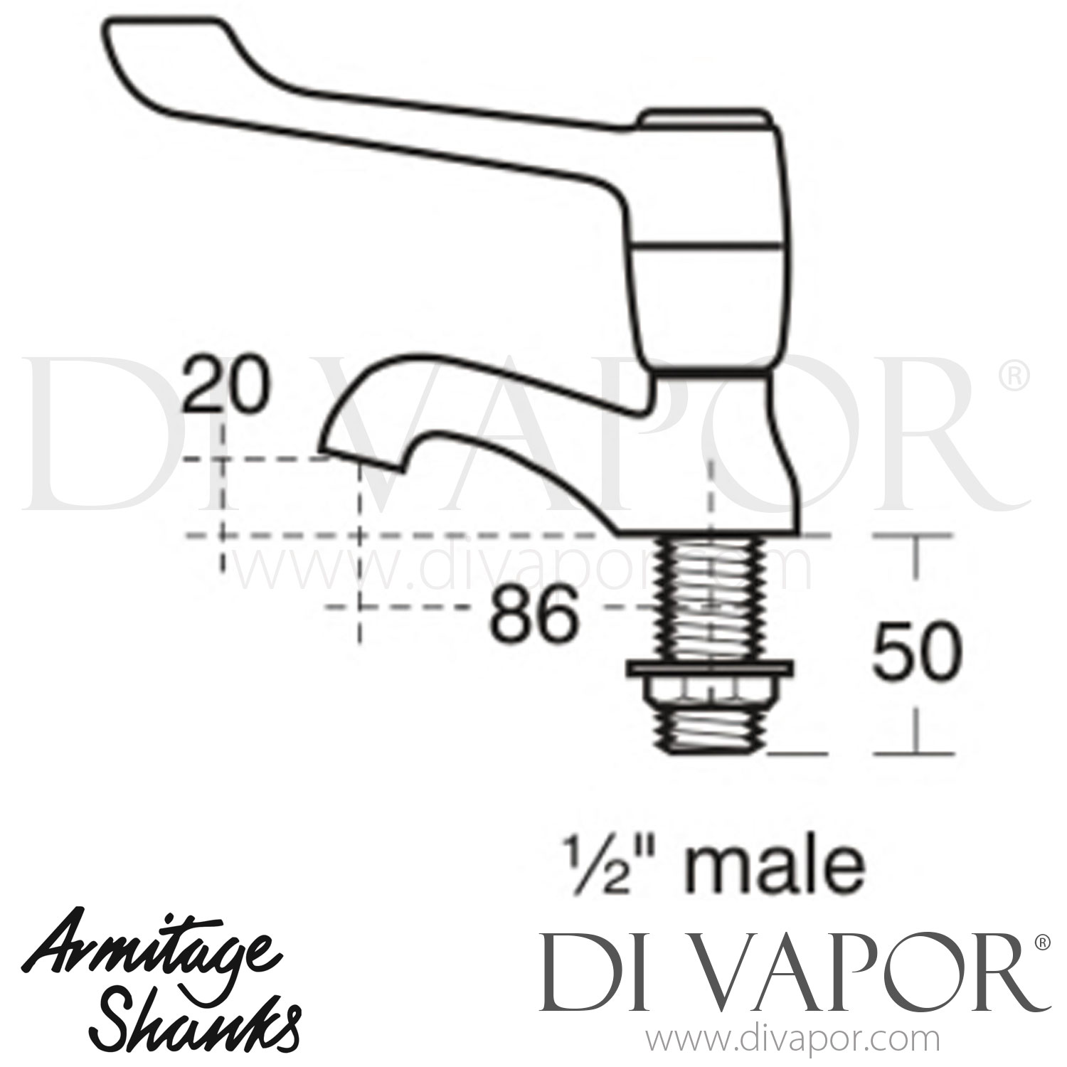 Armitage Shanks S8260AA Markwik Basin Pillar Taps with 15cm Levers ...