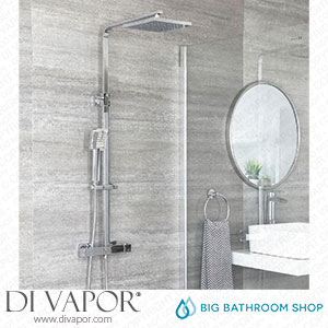 Big Bathroom Shop SB1005CH Milano Arvo - Modern Thermostatic Square Bar Shower Valve with Hand Shower and Shower Head - Chrome Spare Parts