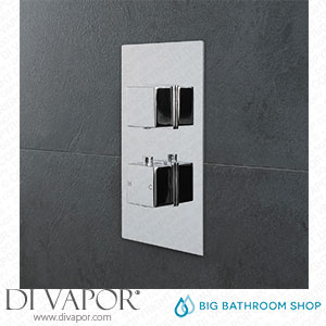 Big Bathroom Shop SB1101CH-ML Milano Arvo - Modern 1 Outlet Square Twin Thermostatic Shower Valve - Chrome Spare Parts