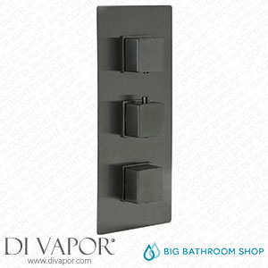 Big Bathroom Shop SB1104G Milano Orno - Modern 3 Outlet Square Triple Diverter Thermostatic Shower Valve - Gun Metal Grey Spare Parts