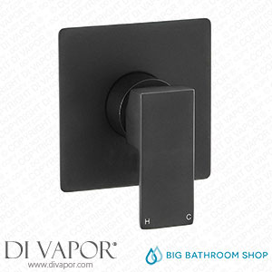 Big Bathroom Shop SB1106BL Milano Preto - Modern Square Manual Shower Valve - One Outlet - Black Spare Parts