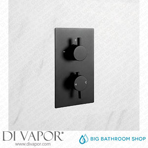 Big Bathroom Shop SB1201BL Milano Nero - Twin Thermostatic Shower Valve - One Outlet - Black Spare Parts