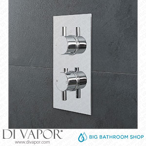 Big Bathroom Shop SB1201CH-ML Milano Mirage - Round 1 Outlet Twin Thermostatic Shower Valve - Chrome Spare Parts