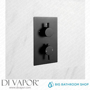 Big Bathroom Shop SB1202BL Milano Nero - Twin Thermostatic Diverter Shower Valve - Two Outlets - Black Spare Parts