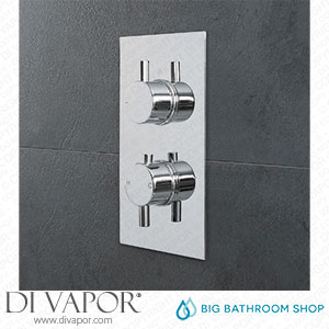 Big Bathroom Shop SB1202CH-ML Milano Mirage - Round 2 Outlet Twin Diverter Thermostatic Shower Valve - Chrome Spare Parts