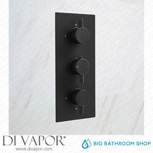 Big Bathroom Shop SB1203BL Milano Nero - Triple Thermostatic Shower Valve - Two Outlets - Black Spare Parts