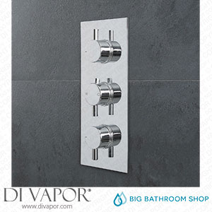 Big Bathroom Shop SB1203CH-ML Milano Mirage - Round 2 Outlet Triple Thermostatic Shower Valve - Chrome Spare Parts