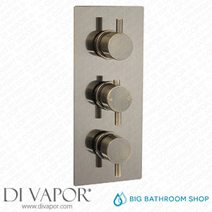 Big Bathroom Shop SB1204AB Milano Clarus - Modern 3 Outlet Triple Diverter Thermostatic Shower Valve - Brushed Brass Spare Parts