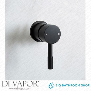 Big Bathroom Shop SB1206BL Milano Nero - Manual Shower Valve - One Outlet - Black Spare Parts