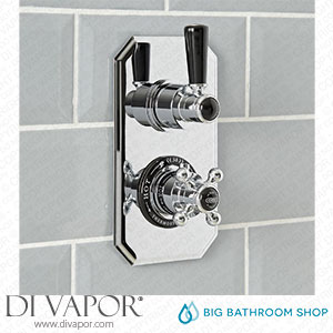 Big Bathroom Shop SB1411CB Milano Elizabeth - Traditional Concealed Thermostatic Twin Shower Valve - Chrome and Black Spare Parts