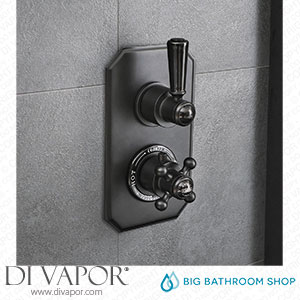 Big Bathroom Shop SB1412BL Milano Elizabeth - Traditional Concealed Thermostatic Twin Diverter Shower Valve - Black Spare Parts