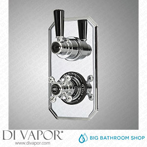 Big Bathroom Shop SB1412CB Milano Elizabeth - Traditional Concealed Thermostatic Twin Diverter Shower Valve - Chrome and Black Spare Parts