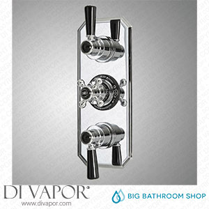 Big Bathroom Shop SB1413CB Milano Elizabeth - Traditional Concealed Thermostatic Triple Shower Valve - Chrome and Black Spare Parts