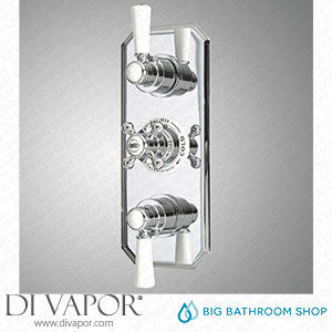 Big Bathroom Shop SB1413CW Milano Elizabeth - Traditional Concealed Thermostatic Triple Shower Valve - Chrome and White Spare Parts