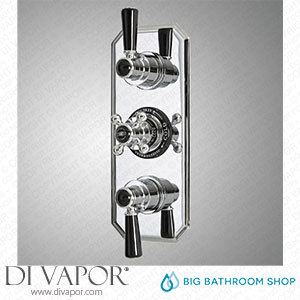 Big Bathroom Shop SB1414CB Milano Elizabeth - Traditional Concealed Thermostatic Triple Diverter Shower Valve - Chrome and Black Spare Parts