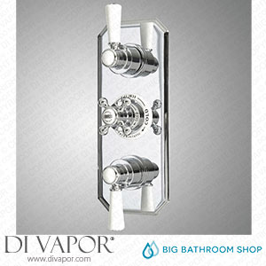 Big Bathroom Shop SB1414CW Milano Elizabeth - Traditional Concealed Thermostatic Triple Diverter Shower Valve - Chrome and White Spare Parts