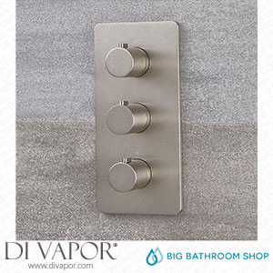 Big Bathroom Shop SB1603N Milano Hunston - Modern Thermostatic Triple Shower Valve - Two Outlets - Brushed Nickel Spare Parts