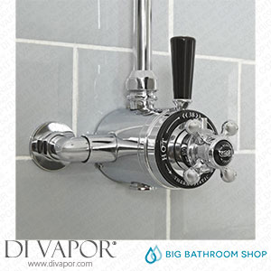 Big Bathroom Shop SB3111CB Milano Elizabeth - Traditional Dual Control Exposed Thermostatic Shower Valve - Chrome and Black Spare Parts