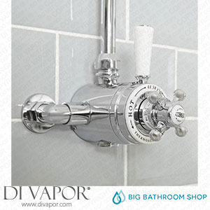 Big Bathroom Shop SB3111CW Milano Elizabeth - Traditional Dual Control Exposed Thermostatic Shower Valve - Chrome and White Spare Parts