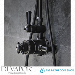 Big Bathroom Shop SB3112BL Milano Elizabeth - Traditional Twin Exposed Thermostatic Shower Valve - Black Spare Parts