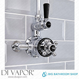 Big Bathroom Shop SB3112CB Milano Elizabeth - Traditional Twin Exposed Thermostatic Shower Valve - Chrome and Black Spare Parts