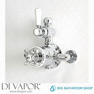 Big Bathroom Shop SB3112CW Milano Elizabeth - Traditional Twin Exposed Thermostatic Shower Valve - Chrome and White Spare Parts