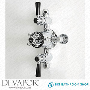 Big Bathroom Shop SB3113CB Milano Elizabeth - Traditional Triple Exposed Thermostatic Shower Valve - Chrome and Black Spare Parts