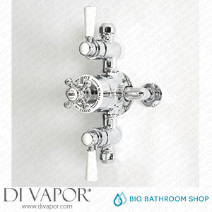 Big Bathroom Shop SB3113CW Milano Elizabeth - Traditional Triple Exposed Thermostatic Shower Valve - Chrome and White Spare Parts