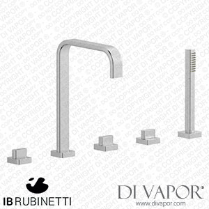 IB Rubinetti SB396SS Superbox Five Holes Deck Mounted Bath Filler with Shower Kit Spare Parts