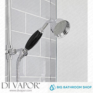 Big Bathroom Shop SBHS003CB Milano Elizabeth - Traditional Large Brass Hand Shower - Chrome and Black Spare Parts