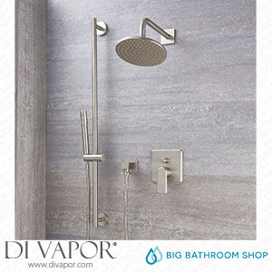 Big Bathroom Shop SBMAND1508N Milano Ashurst - Brushed Nickel Shower with Diverter Shower Head Hand Shower and Riser Rail (2 Outlet) Spare Parts