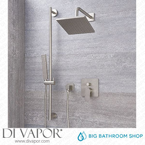 Big Bathroom Shop SBMAND1601N Milano Hunston - Brushed Nickel Shower with Diverter Shower Head Hand Shower and Riser Rail (2 Outlet) Spare Parts