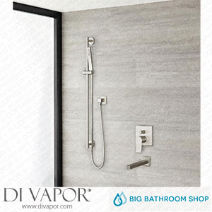 Big Bathroom Shop SBMAND1606N Milano Hunston - Manual Diverter Shower Valve Riser Rail Kit and Spout - Brushed Nickel Spare Parts