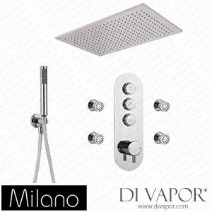 Milano SBPUS1308 Orta Chrome Thermostatic Shower (3 Outlet) Spare Parts