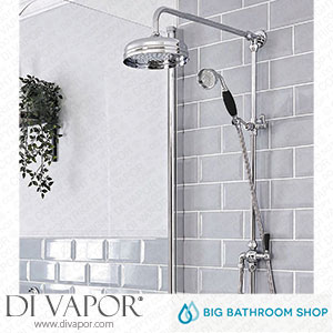 Big Bathroom Shop SBRR002CB Milano Elizabeth - Traditional Victorian Grand Rigid Riser with Hand Shower - Chrome and Black Spare Parts