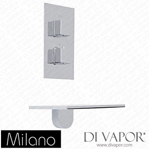 Milano SBSH001C-SB1101CH-ML Blade Wall Bath Filler and Square Thermostatic Valve Chrome Spare Parts