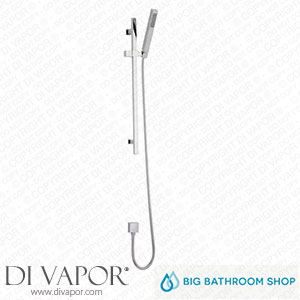 Big Bathroom Shop SBSL003C Milano Arvo - Modern Square Riser Rail Hand Shower Kit with Smooth Hose - Chrome Spare Parts