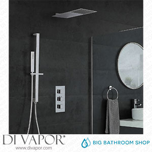 Big Bathroom Shop SBTR1113 Milano Arvo - Chrome Thermostatic Shower with Slim Shower Head Hand Shower and Riser Rail (2 Outlet) Spare Parts