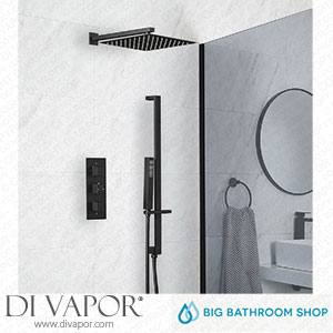 Big Bathroom Shop SBTR1113BL Milano Preto - Black Thermostatic Shower with Shower Head and Riser Rail with Hand Shower (2 Outlet) Spare Parts