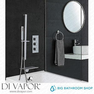 Big Bathroom Shop SBTR1114 Milano Arvo - Chrome Thermostatic Shower with Hand Shower Waterfall Bath Filler and Riser Rail (2 Outlet) Spare Parts