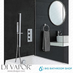 Big Bathroom Shop SBTR1115 Milano Arvo - Chrome Thermostatic Shower with Hand Shower Overflow Bath Filler and Riser Rail (2 Outlet) Spare Parts