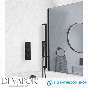 Big Bathroom Shop SBTR1115BL Milano Preto - Black Thermostatic Shower with Overflow Bath Filler and Riser Rail with Hand Shower (2 Outlet) Spare Parts