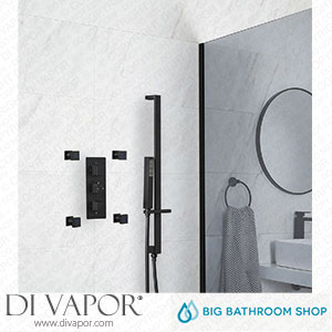 Big Bathroom Shop SBTR1116BL Milano Preto - Black Thermostatic Shower with Body Jets and Riser Rail with Hand Shower (2 Outlet) Spare Parts