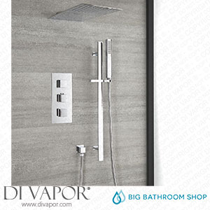 Big Bathroom Shop SBTR1117 Milano Arvo - Chrome Thermostatic Shower with Shower Head Hand Shower and Riser Rail (2 Outlet) Spare Parts