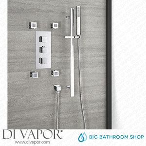 Big Bathroom Shop SBTR1118 Milano Arvo - Chrome Thermostatic Shower with Riser Rail Hand Shower and Body Jets (2 Outlet) Spare Parts