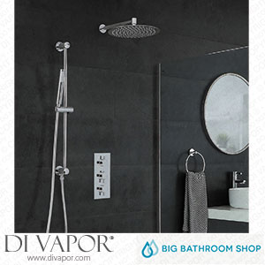 Big Bathroom Shop SBTR1209 Milano Mirage - Chrome Thermostatic Shower with Wall Mounted Shower Head Hand Shower and Riser Rail (2 Outlet) Spare Parts