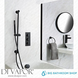 Big Bathroom Shop SBTR1212BL Milano Nero - Black Thermostatic Shower with Overflow Bath Filler and Riser Rail with Hand Shower (2 Outlet) Spare Parts