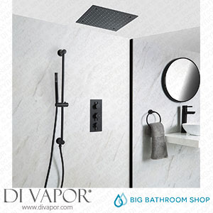 Big Bathroom Shop SBTR1213BL Milano Nero - Black Thermostatic Shower with Recessed Shower Head and Riser Rail with Hand Shower (2 Outlet) Spare Parts