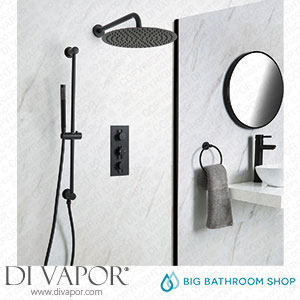 Big Bathroom Shop SBTR1214BL Milano Nero - Black Thermostatic Shower with Shower Head and Riser Rail with Hand Shower (2 Outlet) Spare Parts