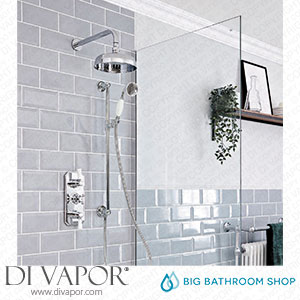 Big Bathroom Shop SBTR1404 Milano Elizabeth - Chrome and White Traditional Thermostatic Shower with Riser Rail and Shower Head (2 Outlet) Spare Parts